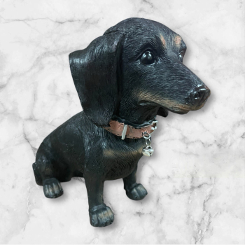 Schwarzer Dackel sitzend